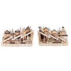 GIOCOPLAST NATALE - VILLAGGIO SU PENDIO ''WOOD & CHARM'' CON MOVIMENTO E LUCI LED A BATTERIE 30X44X8,5CM , 2 SOGG.ASS.