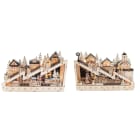 GIOCOPLAST NATALE - VILLAGGIO SU PENDIO ''WOOD & CHARM'' CON MOVIMENTO E LUCI LED A BATTERIE 30X44X8,5CM , 2 SOGG.ASS.