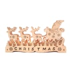 GIOCOPLAST NATALE - BABBO SU SLITTA ''WOOD & CHARM'' CON LUCI LED A BATTERIE 16X29X5CM