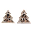 GIOCOPLAST NATALE - VILLAGGIO NELL'ALBERO ''WOOD & CHARM'' CON LUCI LED A BATTERIE, 44X44X7CM 2 MOD. ASS.
