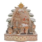 GIOCOPLAST NATALE - CASETTA NEL BOSCO AD ARCO ''WOOD & CHARM'' CON LUCI LED A BATTERIE 35X30X12CM
