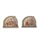 GIOCOPLAST NATALE - PAESAGGIO AD ARCO ''WOOD & CHARM'' CON LUCI LED A BATTERIE, 23X30X7CM, 2 SOGG. ASS.