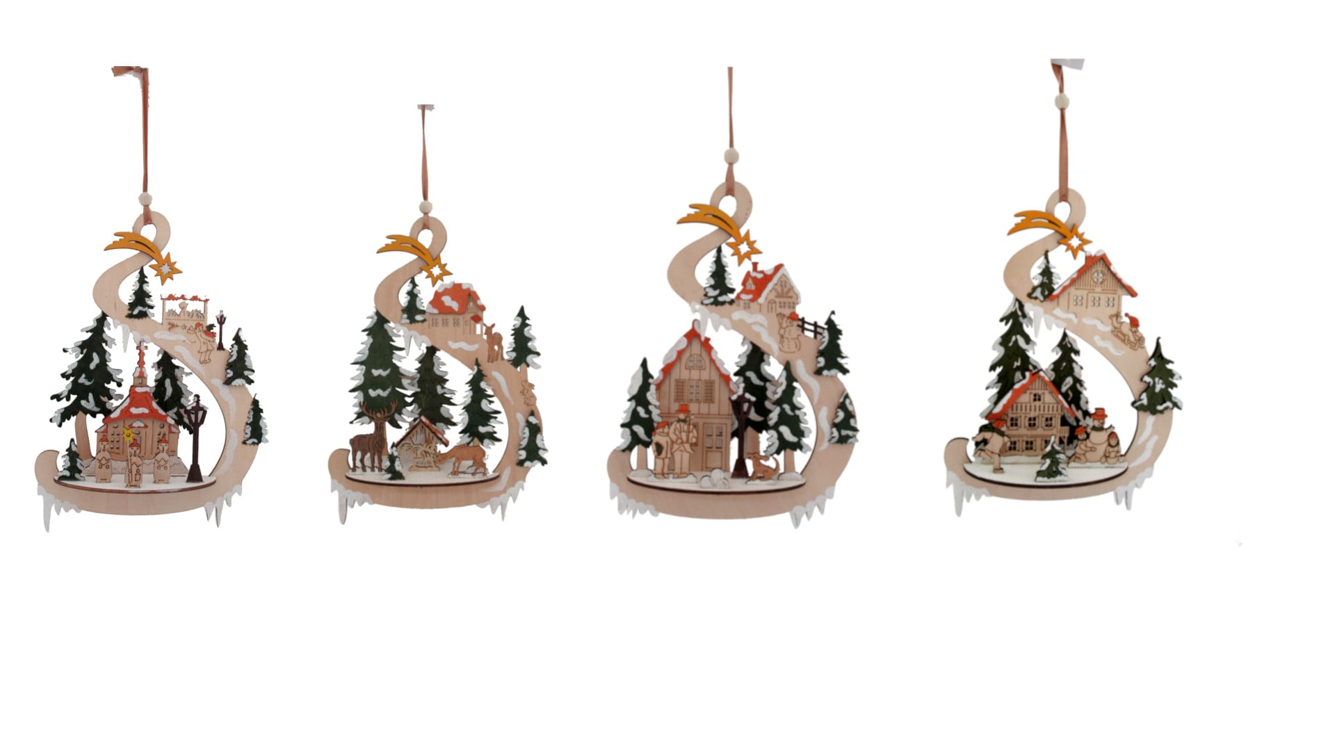GIOCOPLAST NATALE - PAESAGGINO ''WOOD & CHARM'' DA APPENDERE, 25X20X6CM, 4 SOGG. ASS. 31618098