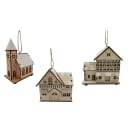 GIOCOPLAST NATALE - CASETTA ''WOOD & CHARM'' 10CM CON LUCE LED A BATTERIE, 3 MOD. ASS.