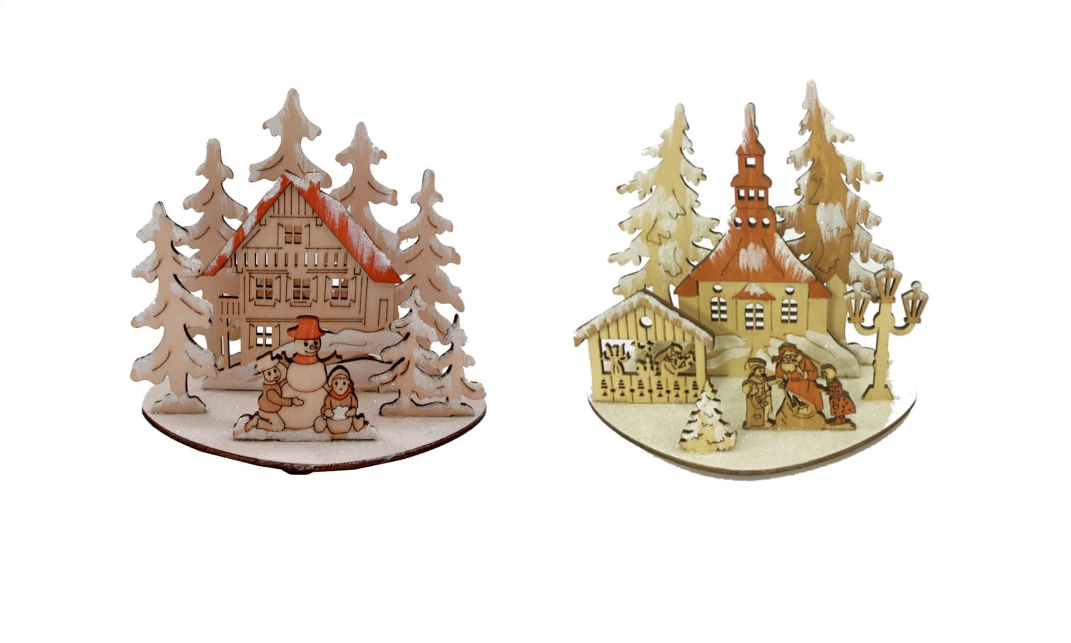 GIOCOPLAST NATALE - PAESAGGINO ''WOOD & CHARM'' 13,5X15X9CM, 2 SOGG. ASS.