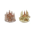 GIOCOPLAST NATALE - PAESAGGINO ''WOOD & CHARM'' 13,5X15X9CM, 2 SOGG. ASS.