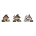 GIOCOPLAST NATALE - CASETTA ''WOOD & CHARM'' 14CM CON LUCE LED A BATTERIE, 3 MOD. ASS.