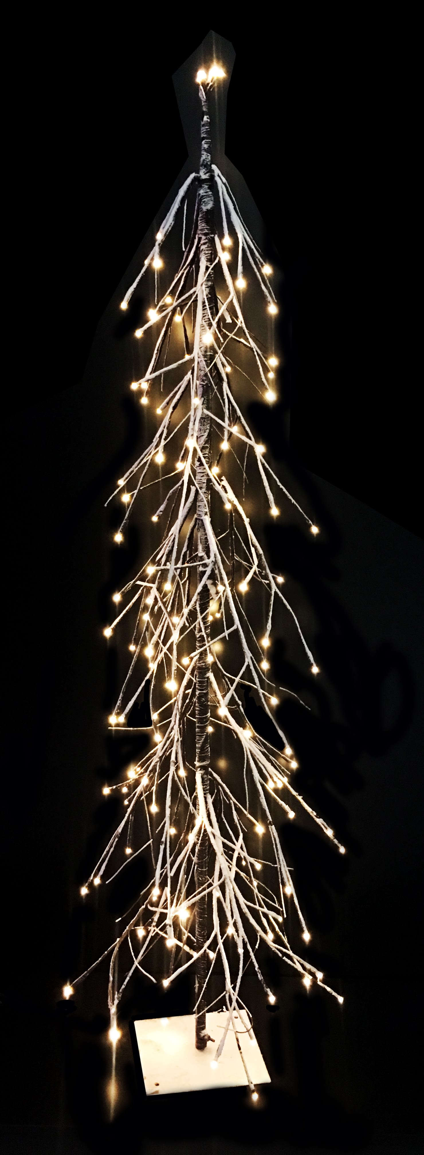 GIOCOPLAST NATALE - ALBERO STILIZZATO INNEVATO 90CM CON 80 LED BIANCO CALDO C/TRASF. IP44