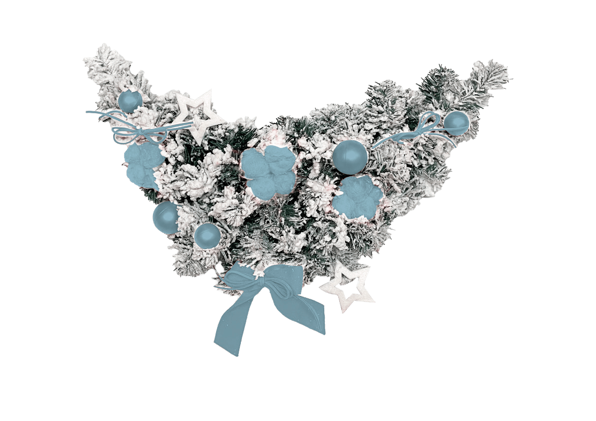 GIOCOPLAST NATALE - CENTROTAVOLA CON DECORI ICE BLUE CM 60