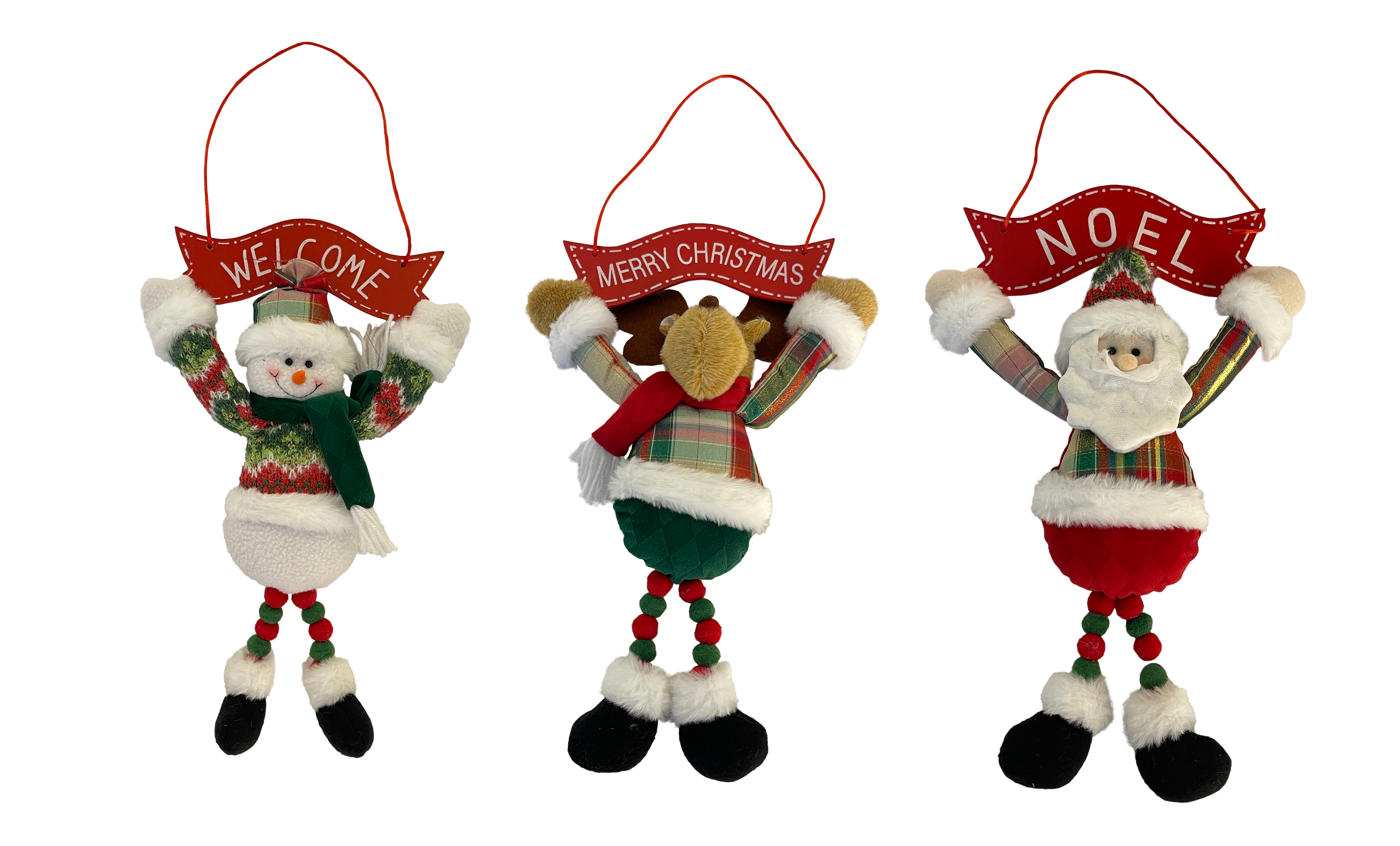 GIOCOPLAST NATALE - FUORIPORTA PUPAZZO, CM. 40, 3 SOGG. ASS.