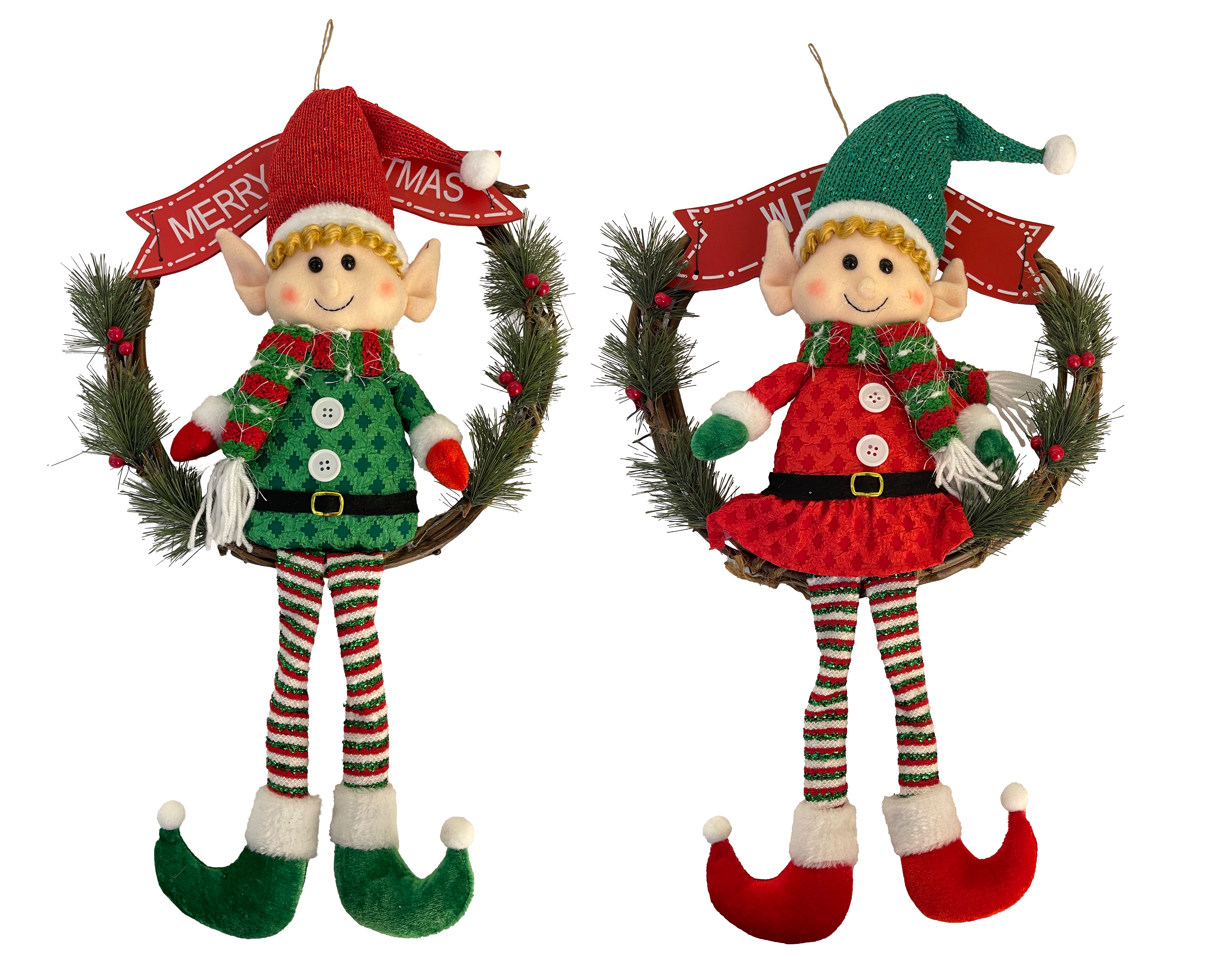 GIOCOPLAST NATALE - FUORIPORTA CIRCOLARE ELFO, CM 52, 2 SOGG. ASS.