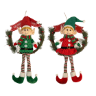 GIOCOPLAST NATALE - FUORIPORTA CIRCOLARE ELFO, CM 52, 2 SOGG. ASS.