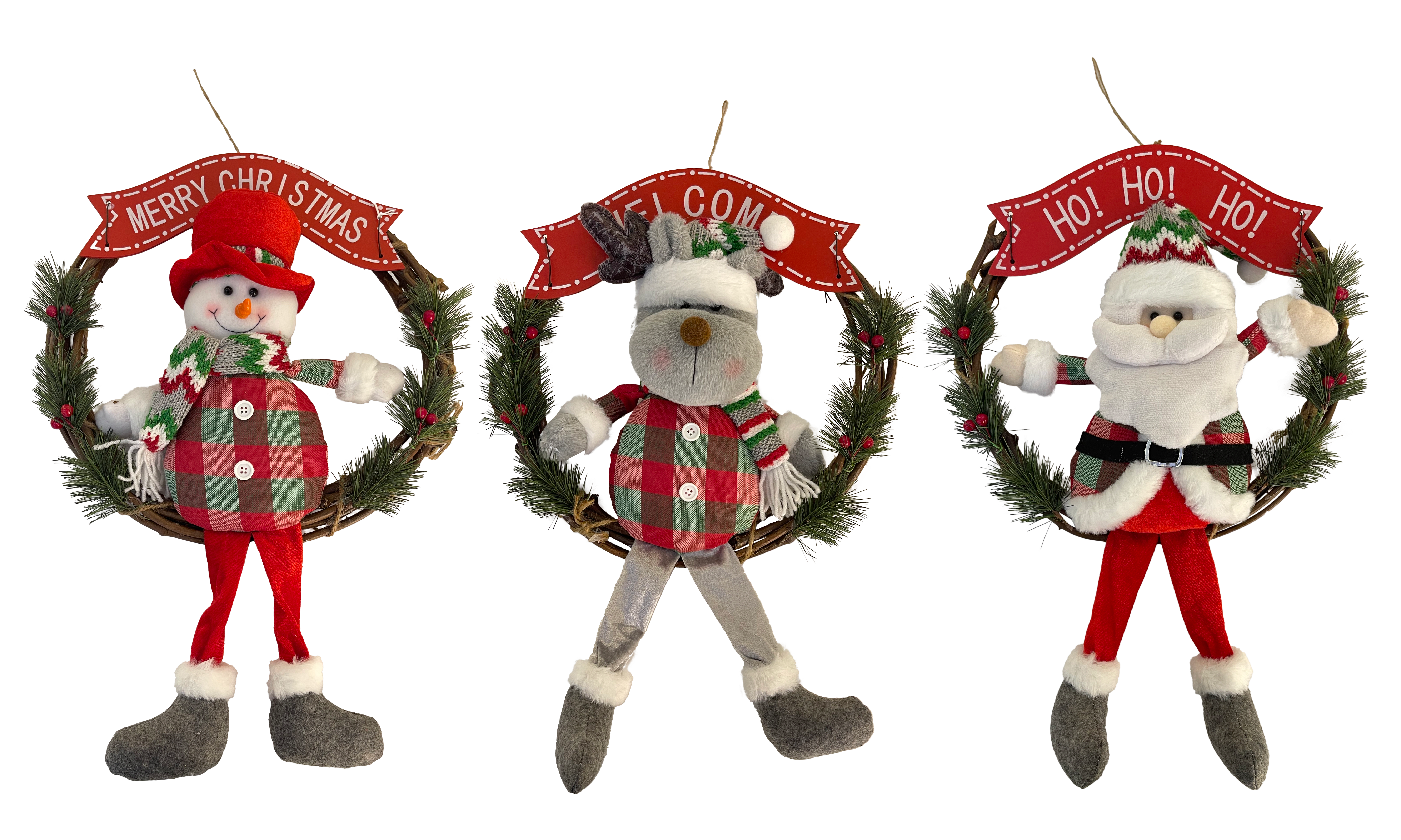 GIOCOPLAST NATALE - FUORIPORTA CIRCOLARE PUPAZZO, CM 50, 3 SOGG. ASS.