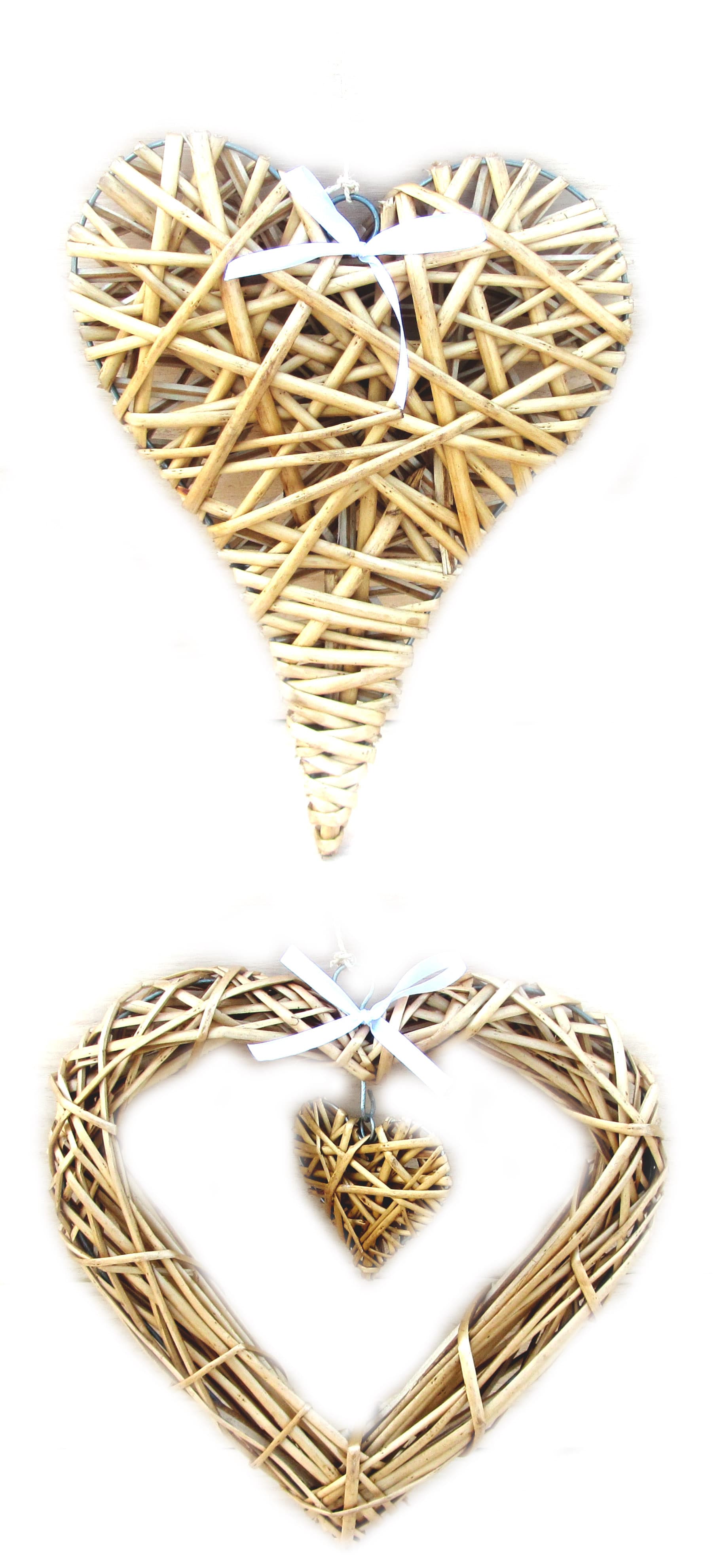 GIOCOPLAST NATALE - PENDENTE RATTAN CUORE NATURALE 2 DES ASS 30X4XH30 25X6XH35