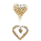 GIOCOPLAST NATALE - PENDENTE RATTAN CUORE NATURALE 2 DES ASS 30X4XH30 25X6XH35
