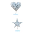 GIOCOPLAST NATALE - DECORAZIONE C/STAND BIANCO 2 DES ASS 30X7XH40