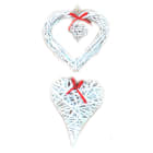 GIOCOPLAST NATALE - PENDENTE RATTAN CUORE BIANCO 2 DES ASS 30X4XH30 25X6XH35