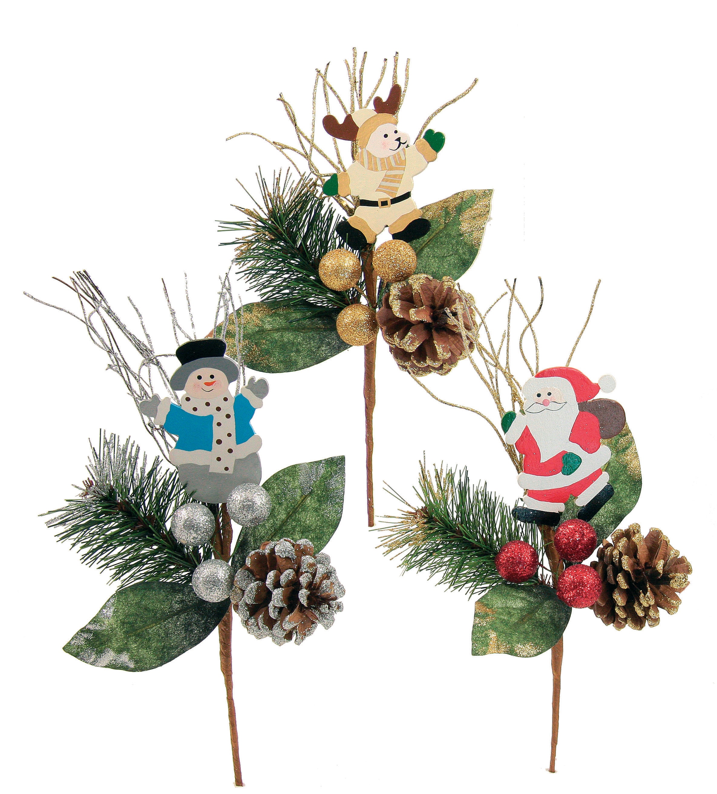 GIOCOPLAST NATALE - PICK CM.25 CON BABBO, PUPAZZO E RENNA