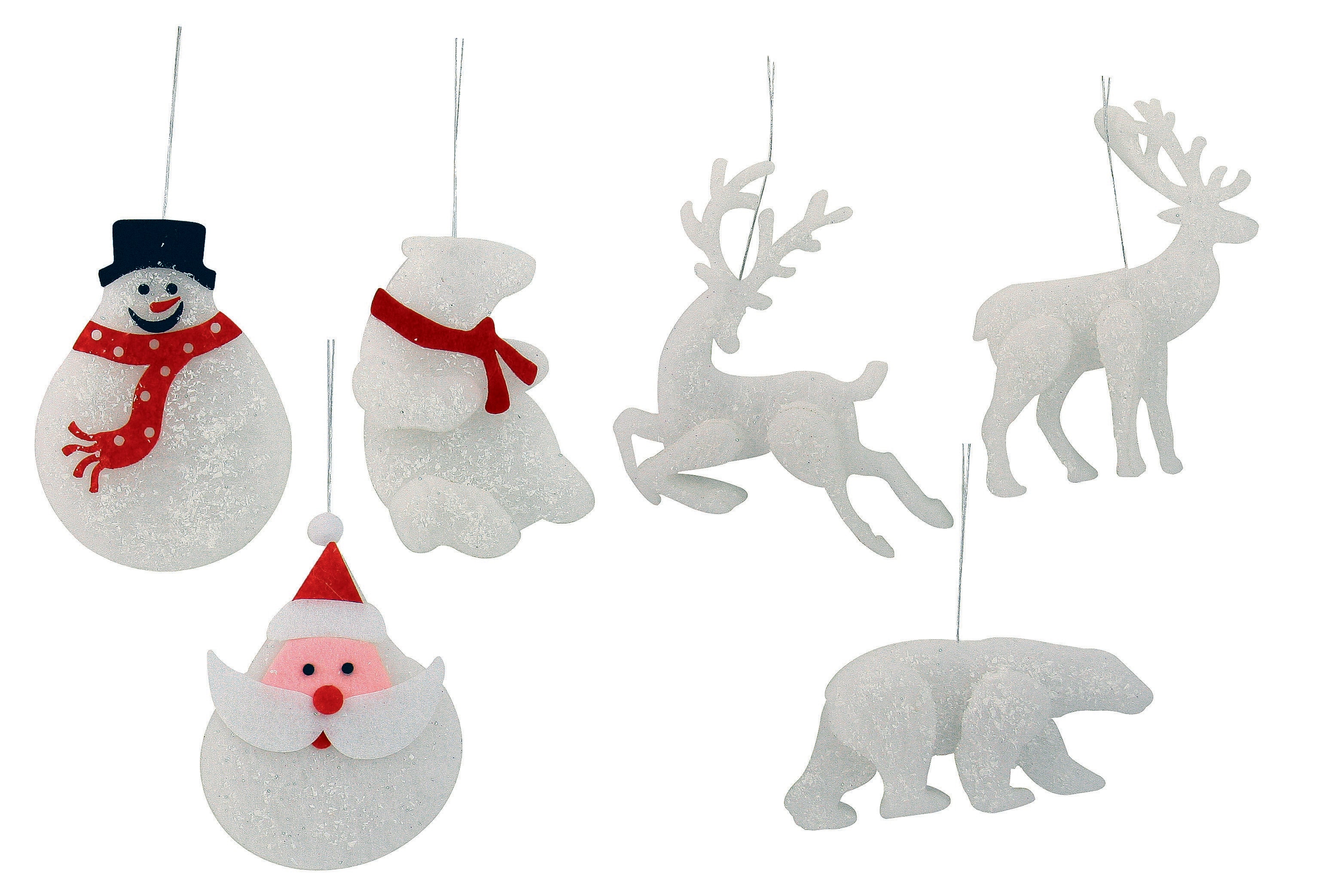 GIOCOPLAST NATALE - ADDOBBI OVATTATI BIANCHI, CM.12-15, 6 SOGG. ASS. 33010878