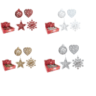 GIOCOPLAST NATALE - ADDOBBO GLITTER 3D CM.10-12, FORME ASS., 4 COL., IN DISPLAY DA 24PZ. 33010991