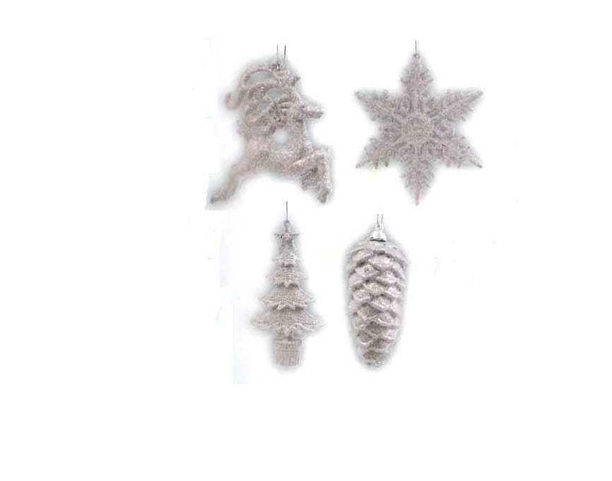 GIOCOPLAST NATALE - ADDOBBO GLITTER ARG. CM.10-15, 4 SOGG. ASS., IN EXPO DA 36PZ.