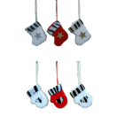GIOCOPLAST NATALE - ADDOBBO CALZINE-GUANTINI BIANCO-ROSSO, 6 ASS 9 CM