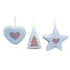 GIOCOPLAST NATALE - ADDOBBO BIANCO, 3 ASS 9 CM