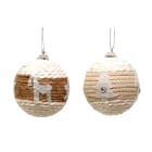 GIOCOPLAST NATALE - SFERA CORDA DECORO NATURA, 2 ASS 7 CM