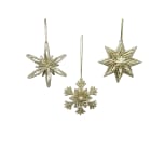 GIOCOPLAST NATALE - ADDOBBO GLITTER ORO, 3 ASS 10 CM