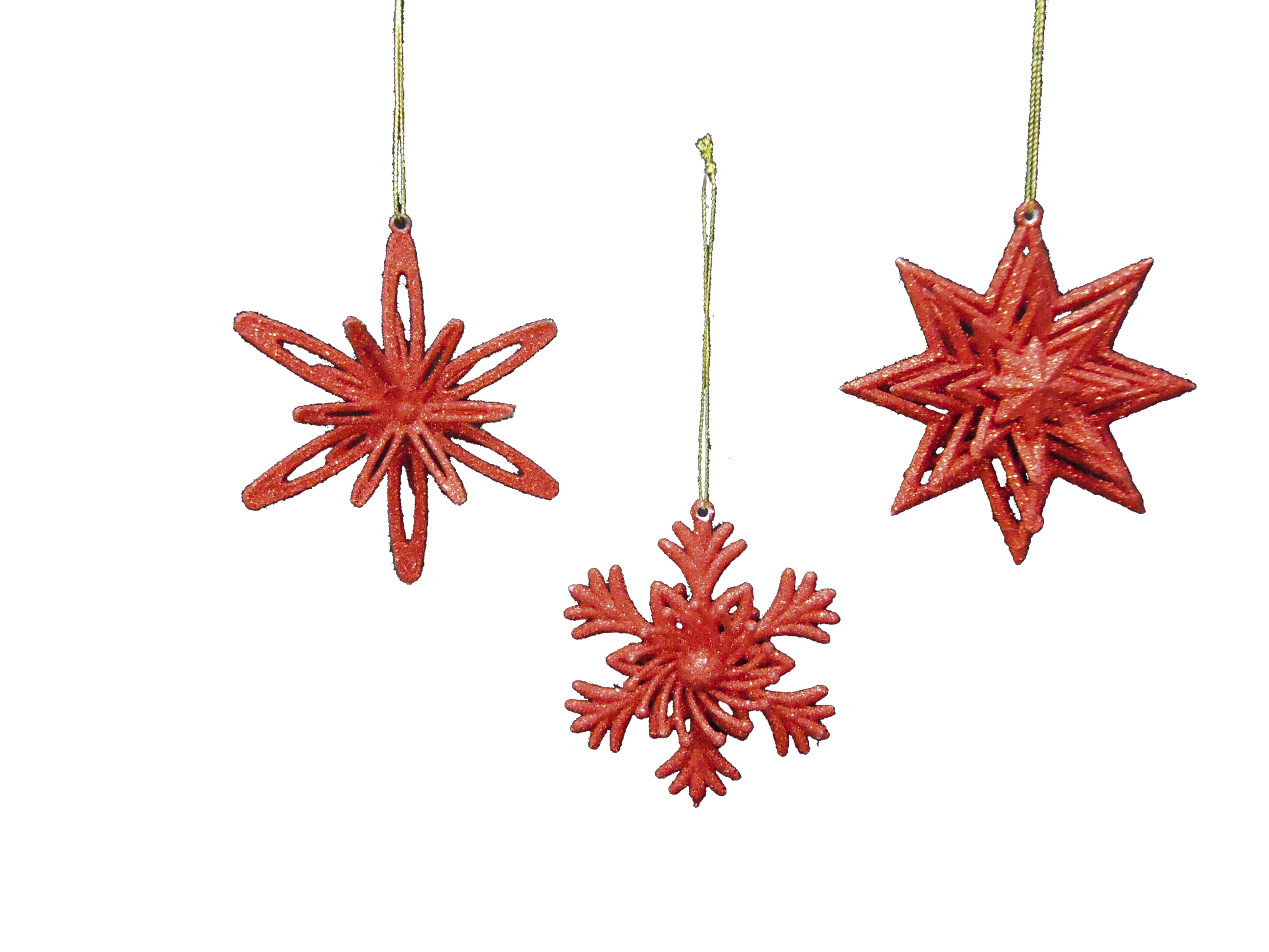 GIOCOPLAST NATALE - ADDOBBO GLITTER ROSSO, 3 ASS 10 CM