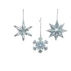 GIOCOPLAST NATALE - ADDOBBO GLITTER ARGENTO, 3 ASS 10 CM