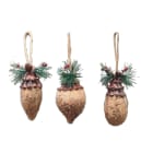 GIOCOPLAST NATALE - PENDENTE CON JUTA E AGHI DI PINO 11-15 CM 3 DES ASS