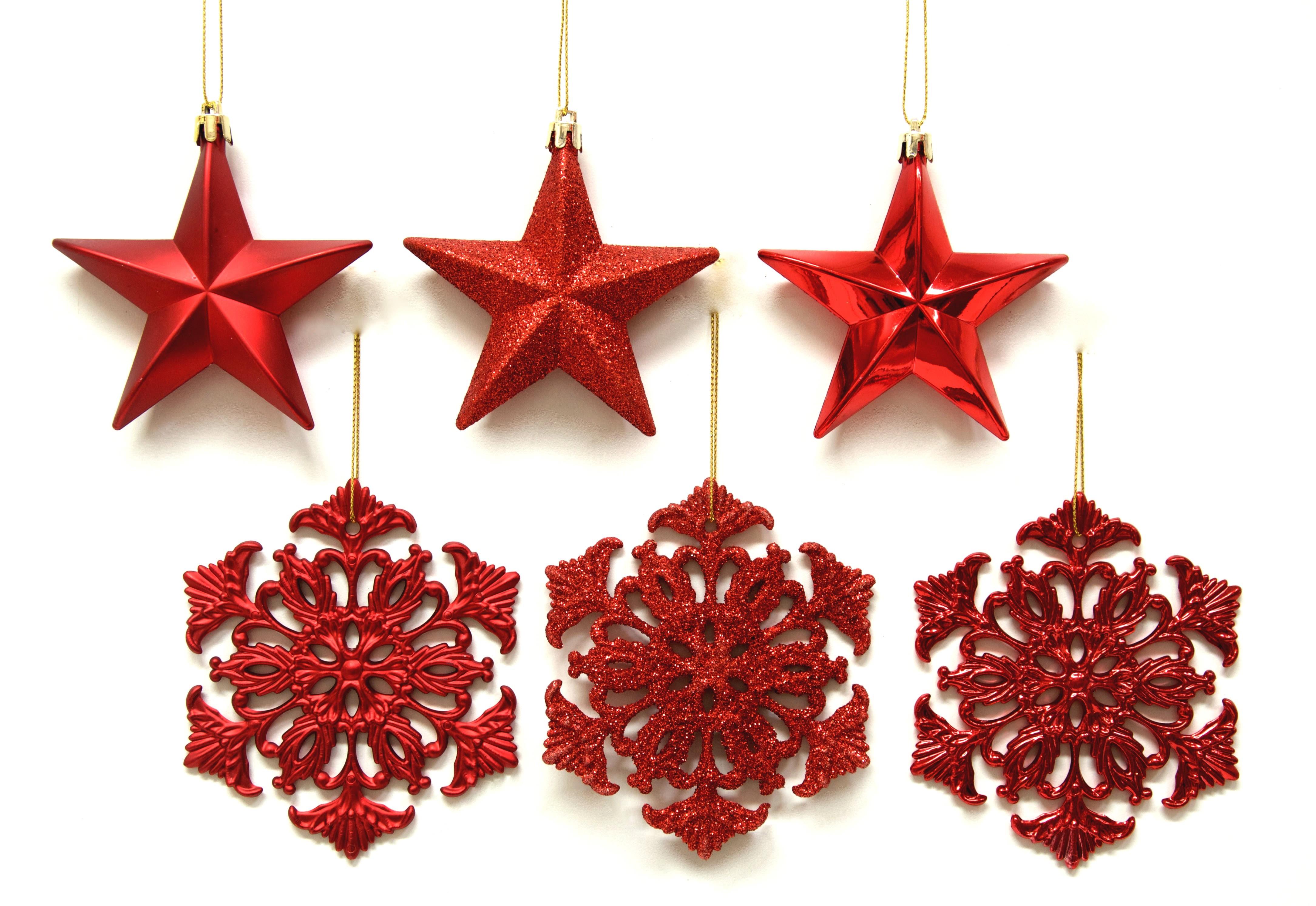 GIOCOPLAST NATALE - PENDENTE ROSSO CM 10 - ASS FIOCCHI E STELLINE - IN DISPLAY DA 72 PZ