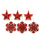 GIOCOPLAST NATALE - PENDENTE ROSSO CM 10 - ASS FIOCCHI E STELLINE - IN DISPLAY DA 72 PZ