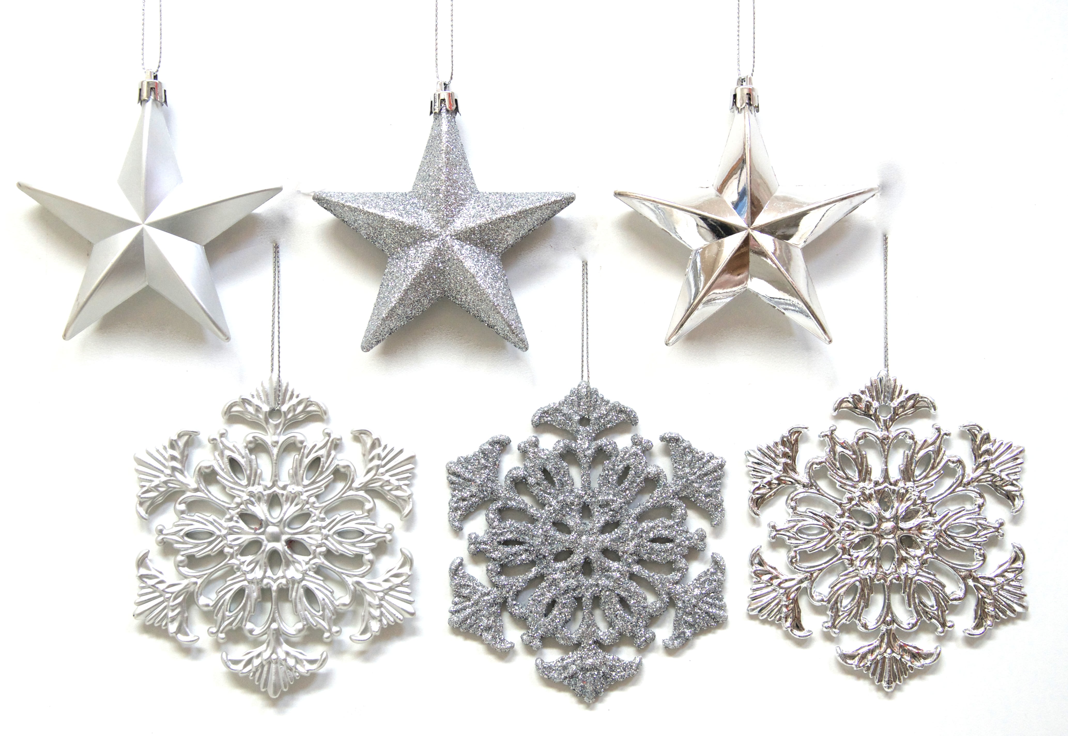 GIOCOPLAST NATALE - PENDENTE ARGENTO CM 10 - ASS FIOCCHI E STELLINE - IN DISPLAY DA 72 PZ 33015336