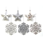 GIOCOPLAST NATALE - PENDENTE ARGENTO CM 10 - ASS FIOCCHI E STELLINE - IN DISPLAY DA 72 PZ