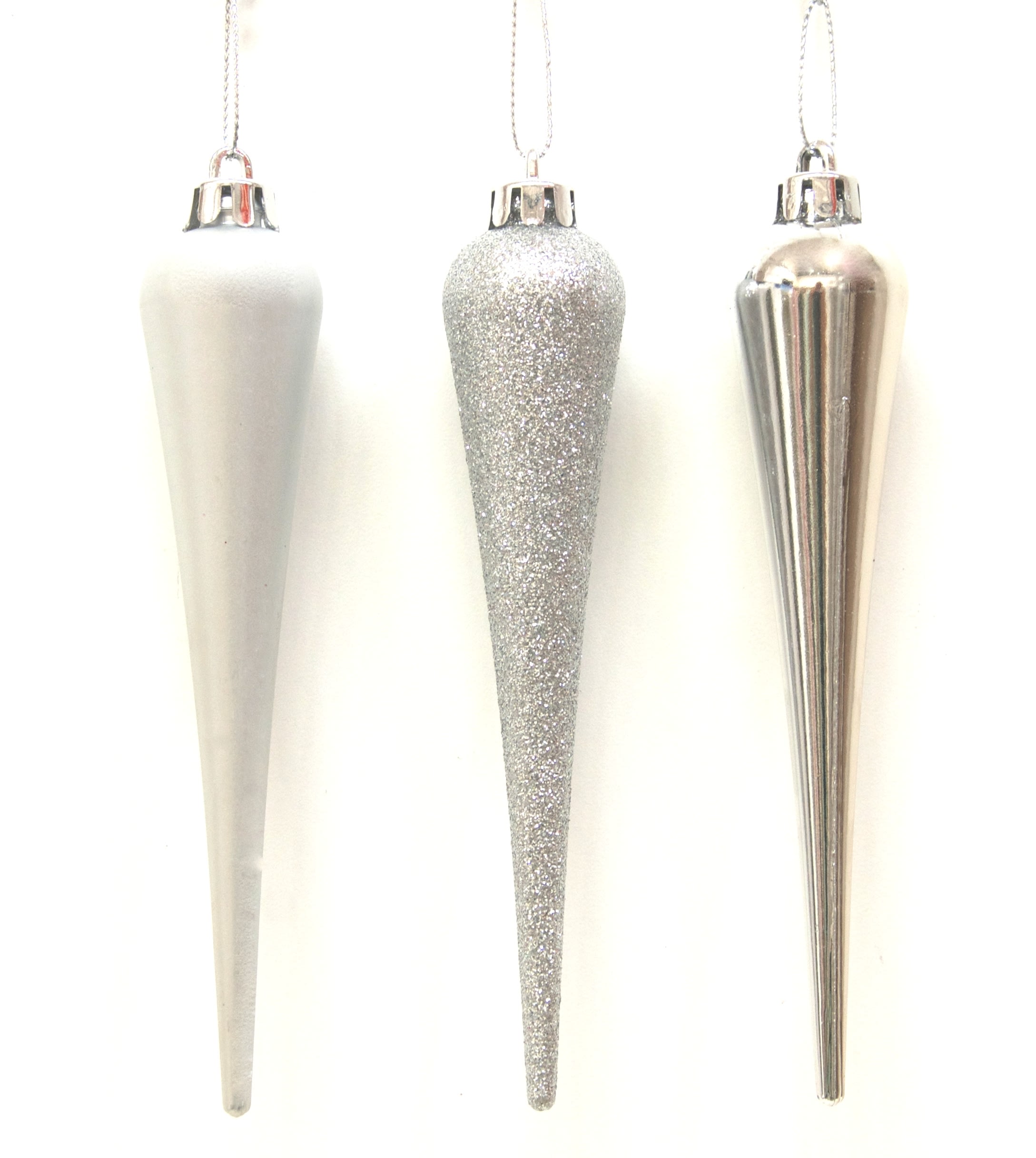 GIOCOPLAST NATALE - ADDOBBO GOCCIA ARGENTO CM 16, IN DISPLAY