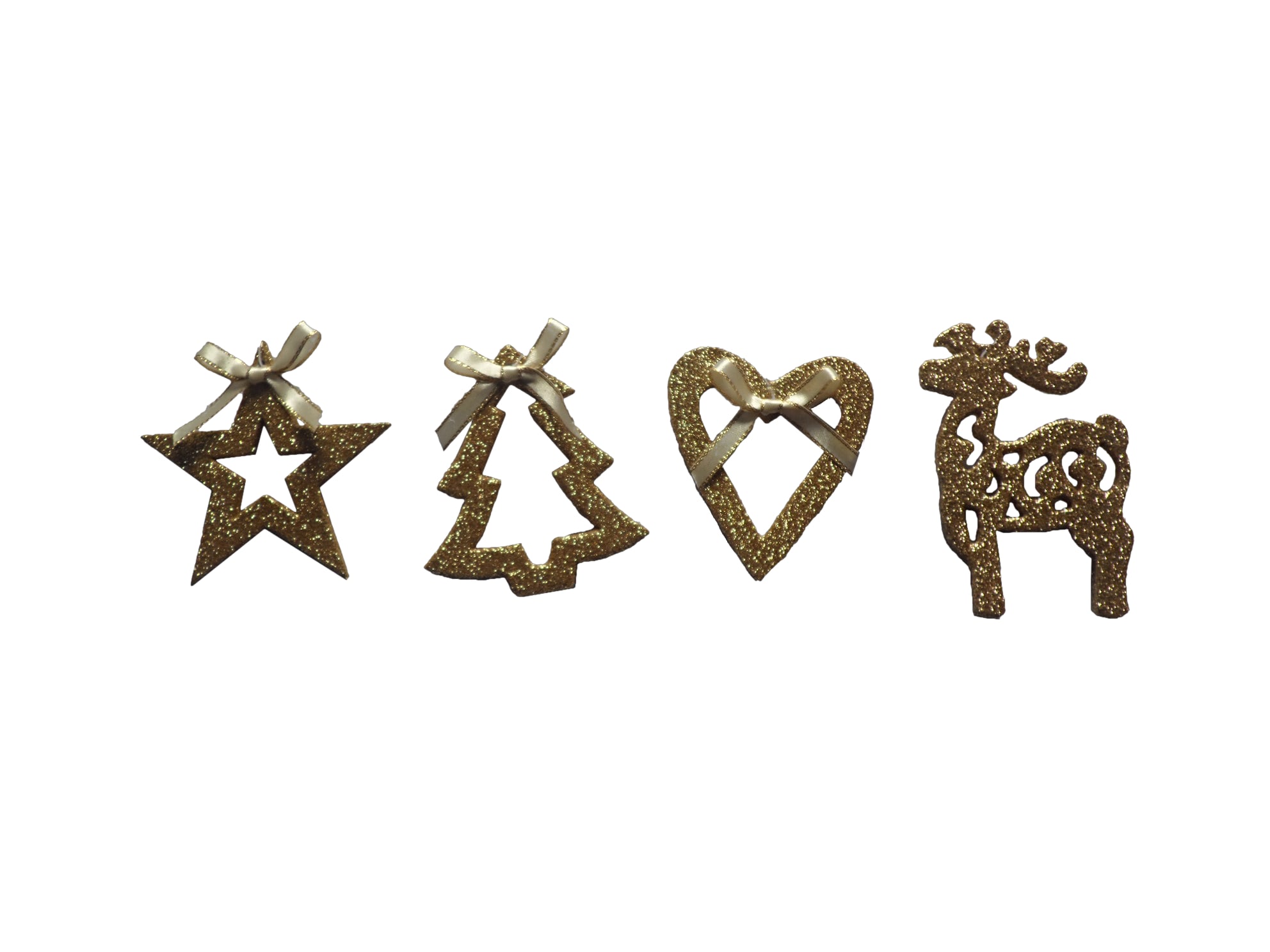GIOCOPLAST NATALE - ADDOBBO GLITTER ORO CM 8, 4 ASS, IN DISPLAY DA 72 PZ
