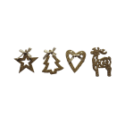 GIOCOPLAST NATALE - ADDOBBO GLITTER ORO CM 8, 4 ASS, IN DISPLAY DA 72 PZ
