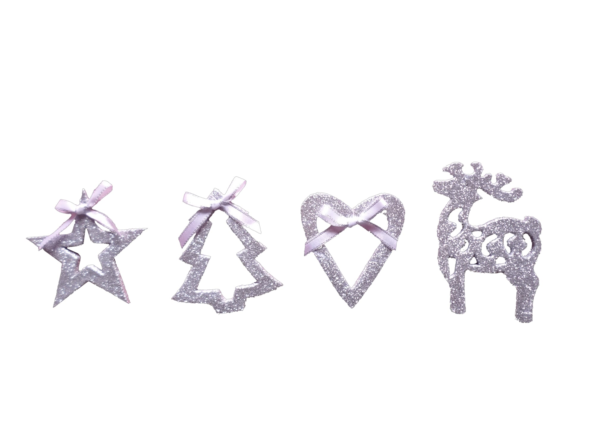 GIOCOPLAST NATALE - ADDOBBO GLITTER ARGENTO CM 8, 4 ASS, IN DISPLAY DA 72 PZ