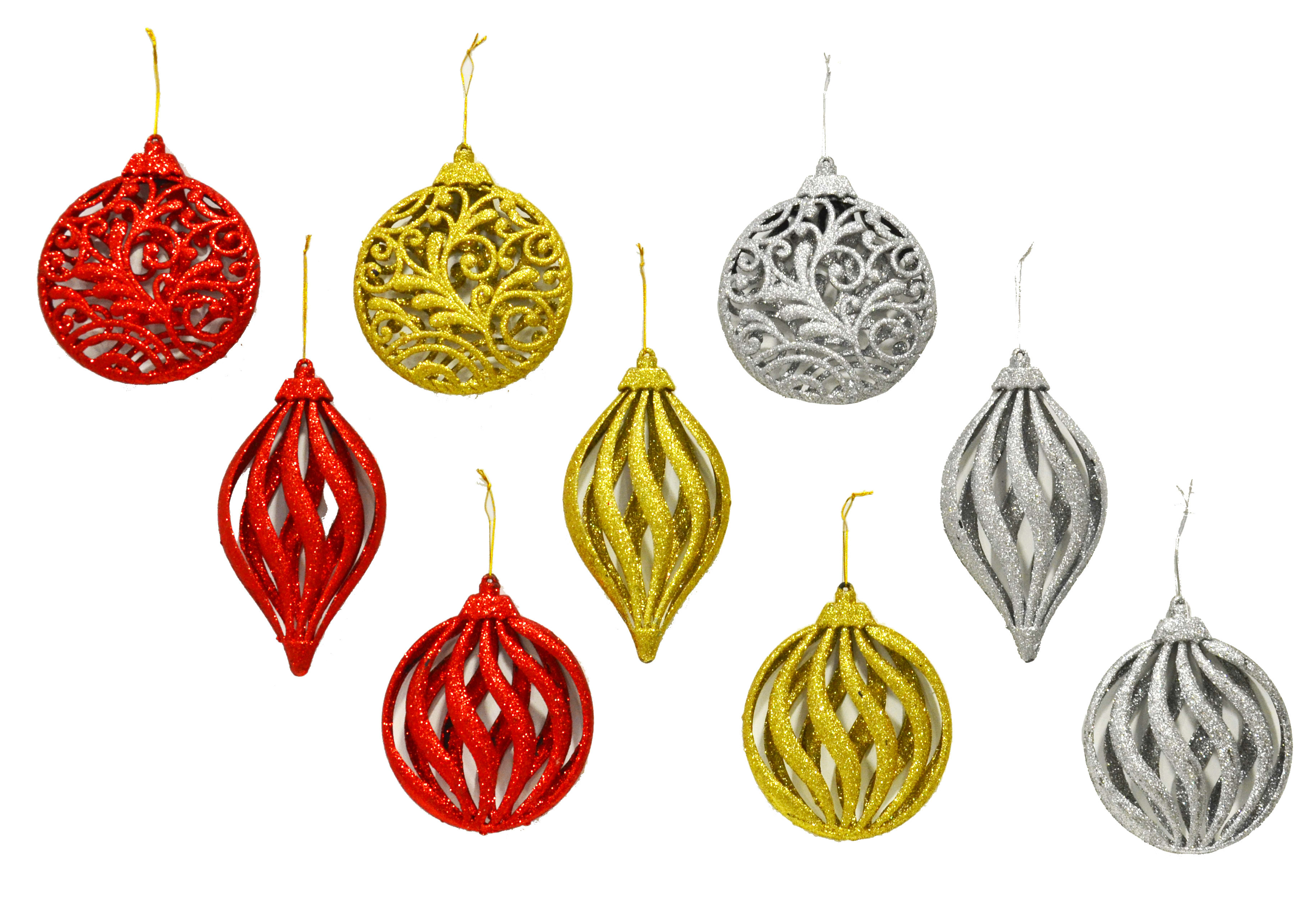 GIOCOPLAST NATALE - MAXI ADDOBBO GLITTER 18-22CM MOD. E COL. ASS. 33018188