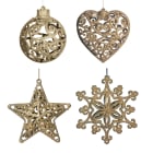 GIOCOPLAST NATALE - ADDOBBO GLITTER ORO 3D CM.10-12, FORME ASS.