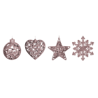 GIOCOPLAST NATALE - ADDOBBO GLITTER ROSA 3D CM.10-12, FORME ASS.
