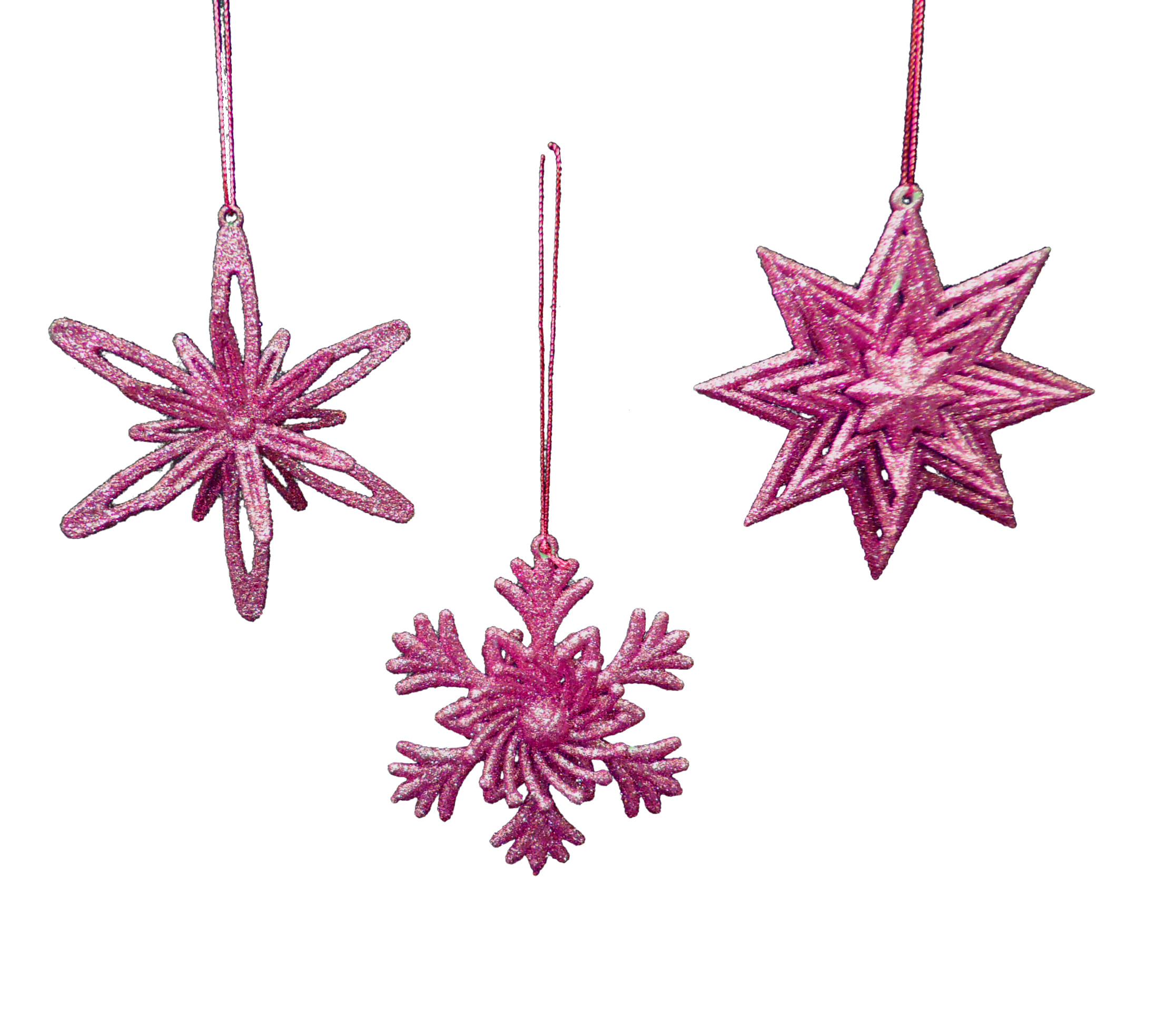 GIOCOPLAST NATALE - ADDOBBO GLITTER MAGENTA, 10CM, MOD. ASS.