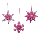 GIOCOPLAST NATALE - ADDOBBO GLITTER MAGENTA, 10CM, MOD. ASS.