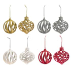 GIOCOPLAST NATALE - ADDOBBO 3D GLITTER 8CM, COL. E FORME ASS.