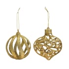 GIOCOPLAST NATALE - ADDOBBO 3D GLITTER ORO 8CM, FORME ASS.