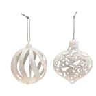 GIOCOPLAST NATALE - ADDOBBO 3D GLITTER BIANCO 8CM, FORME ASS.