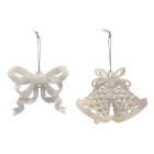 GIOCOPLAST NATALE - ADDOBBO 2D GLITTER BIANCO 8CM, SOGG. ASS. 33020484