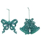 GIOCOPLAST NATALE - ADDOBBO 2D GLITTER ICE BLUE 8CM, SOGG. ASS.